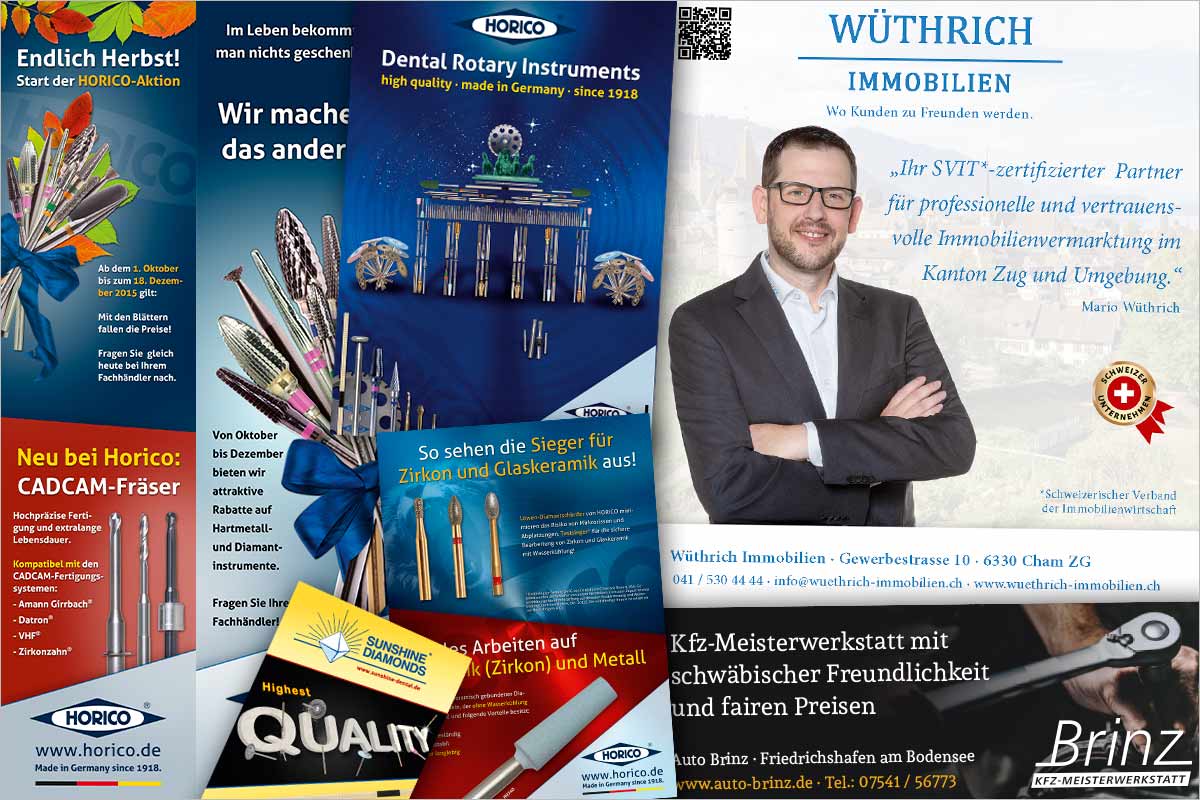 Print-Anzeigen + Werbeanzeigen der Werbeagentur und Kreativagentur für Herisau, Urnäsch und Waldstatt